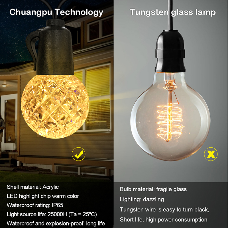 HCP028  G40水晶暖白灯串